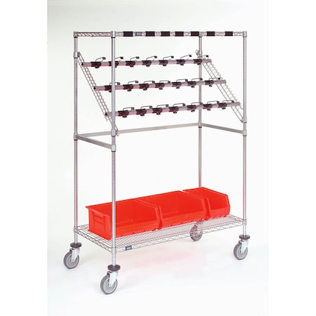 Nexel Procedure Cart, Chrome Plated Steel, 68 in H, 48 in W B2273854